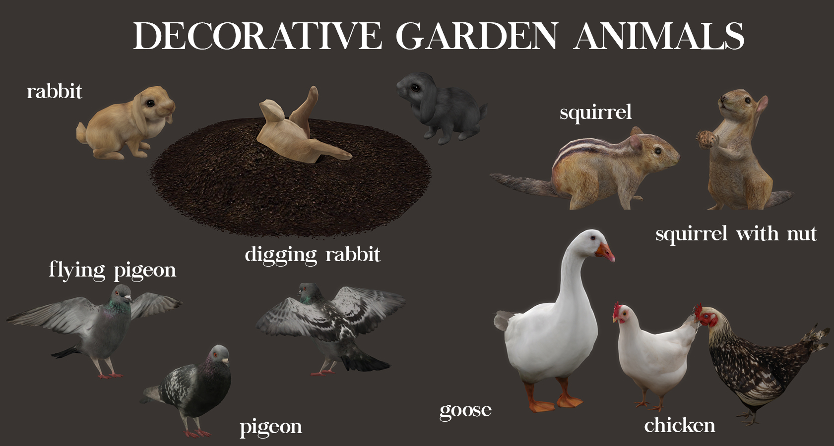 Decor Garden Animals – Leosims.com -New